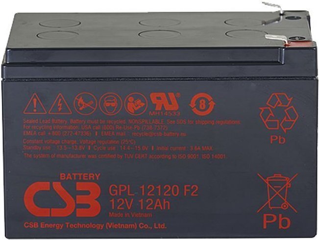 Аккумуляторная батарея CSB 12В 12 Ah (GPL12120 F2) фото1