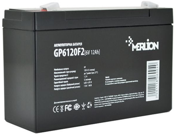 Аккумуляторная батарея Merlion 6V-12 Ah (GP612F2) фото1