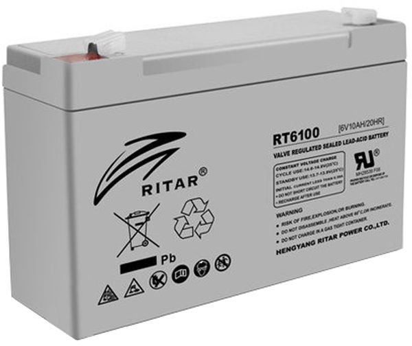 Аккумуляторная батарея Ritar AGM 6V-10 Ah (RT6100) фото1