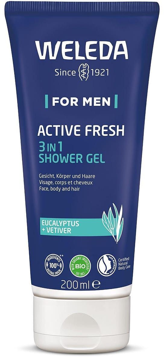Гель для душа Weleda Active Shower Gel 3 в 1 200 мл (7611916153600) фото1