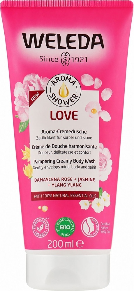 Гель для душа Weleda Aroma Love Pampering Creamy Body Wash 200 мл (7611916160769) фото1
