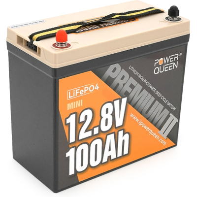 Аккумуляторная батарея Power Queen LiFePo4 12.8V 100Ah Mini (P12V100-PREM-16-A60-DE) фото1