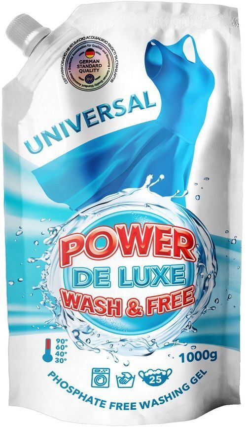 Гель для прання Power De Luxe Універсальний 2 х 1000 г (4262396147912) фото1
