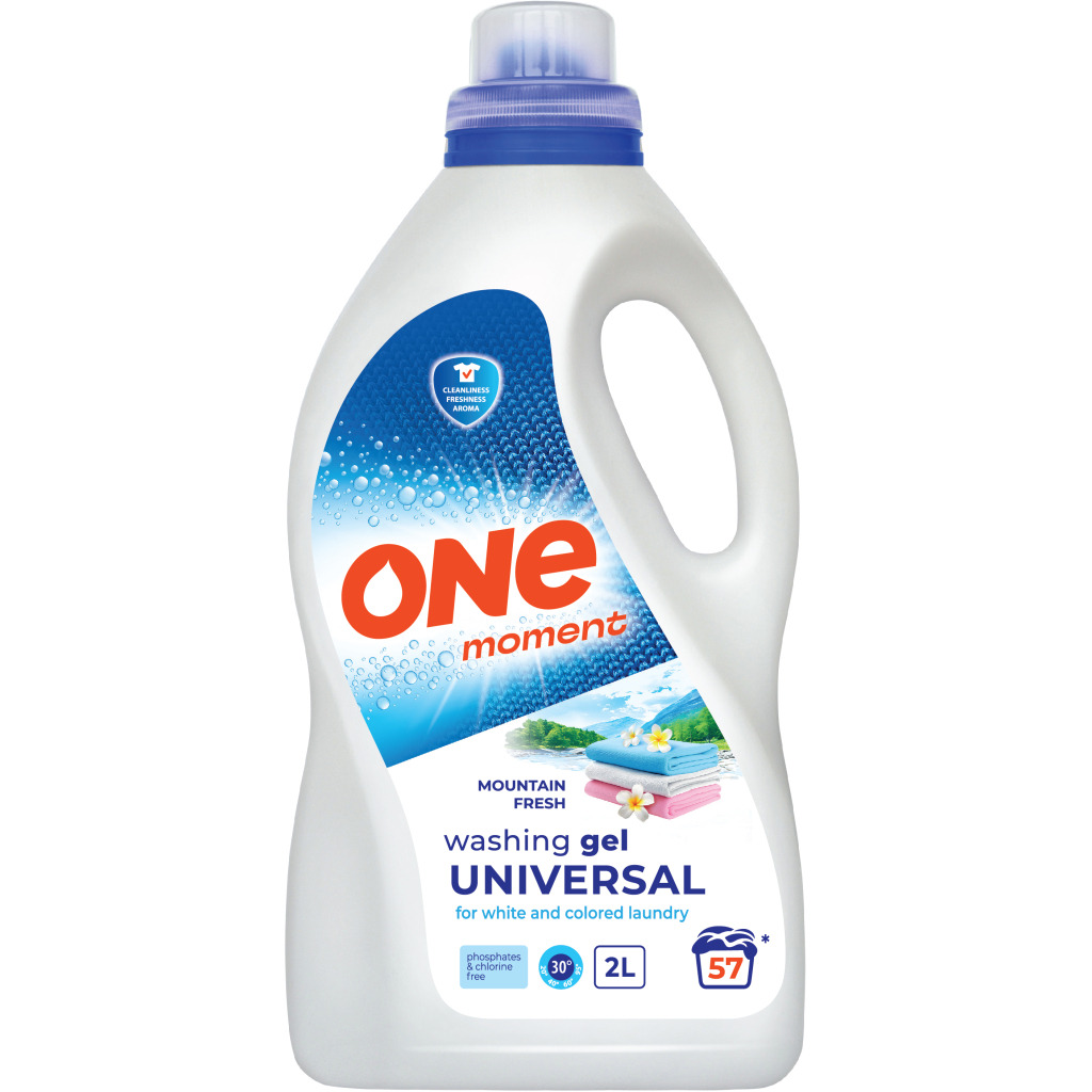 Гель для прання One Moment Universal Mountain Fresh 2 л (4820096036853) фото1