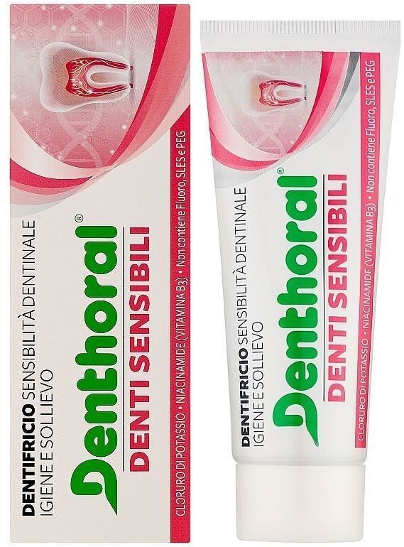 Зубная паста Denthoral Dentifricio Sensitive Teeth Для чувствительных зубов 75 мл (8002185041405) фото1