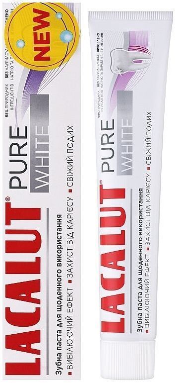 Зубна паста Lacalut Pure White 75 мл (4016369696767) фото1
