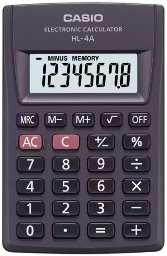 Калькулятор Casio HL-4A-W-EP, чорний (CALC-CAS-HL-4A-W-EP) фото1