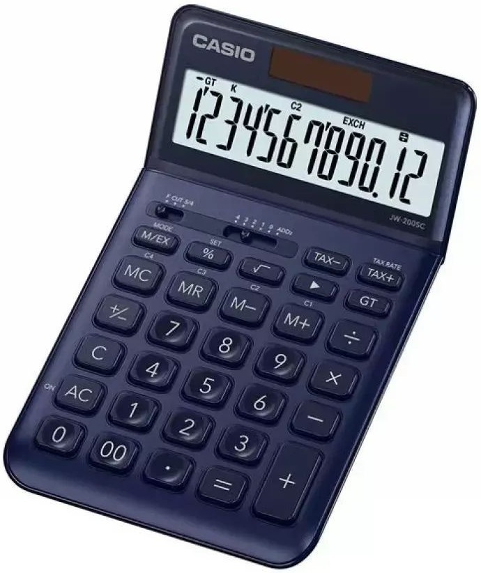 Калькулятор Casio JW-200SC-NY-W-EP, темно-синій (CALC-CAS-JW-200SC-NY) фото1