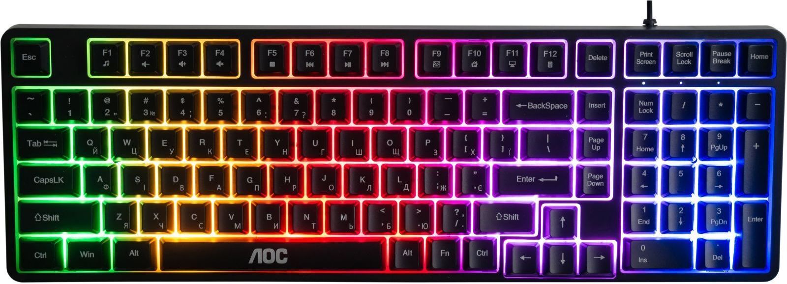 Ігрова клавіатура AOC GK116B LED USB UA Black (GK116B/97) фото1