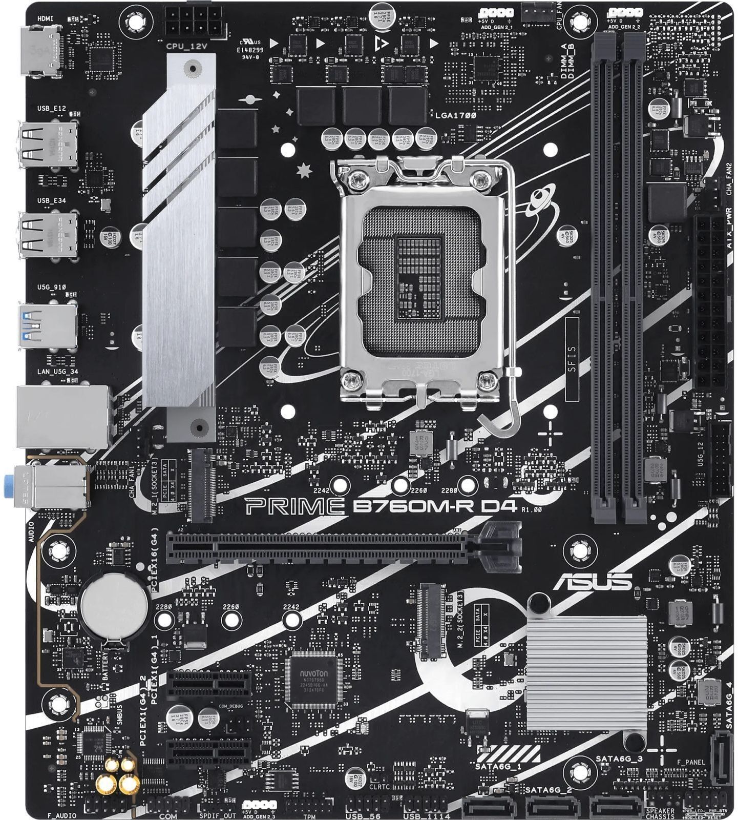Материнська плата ASUS PRIME B760M-R D4 (PRIME_B760M-R_D4) фото1
