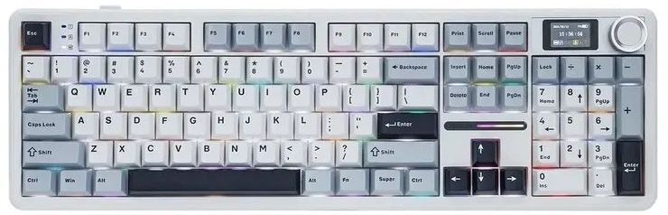 Игровая клавиатура Aula F108 Pro Reaper Switch RGB Wireless/Bluetooth/USB White (6978080501318) фото1