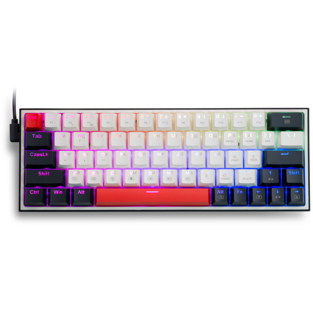 Ігрова клавіатура Thunderobot K63 RGB Red Switch USB UA White (6932066313449) фото1
