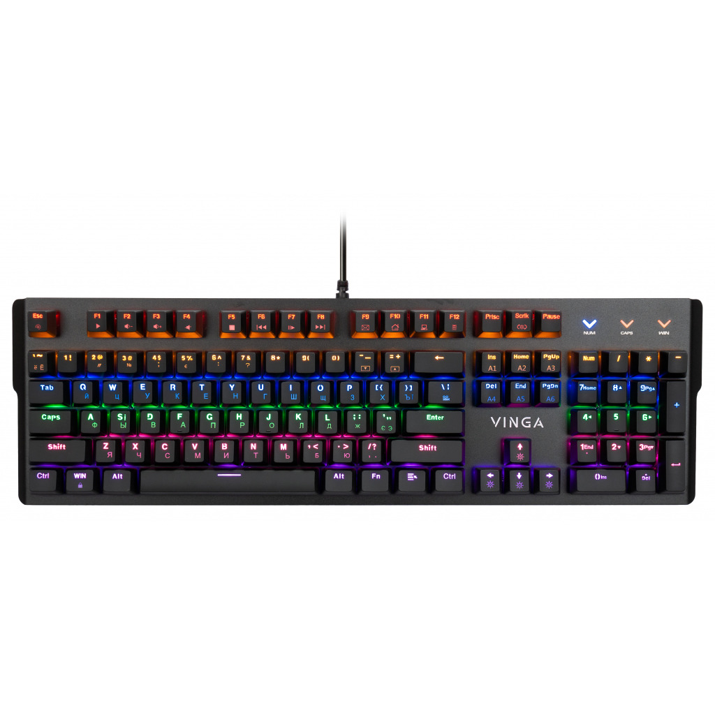 Игровая клавиатура Vinga KBGM160 LED Outemu Blue Switch USB Black (KBGM160_Black) фото1