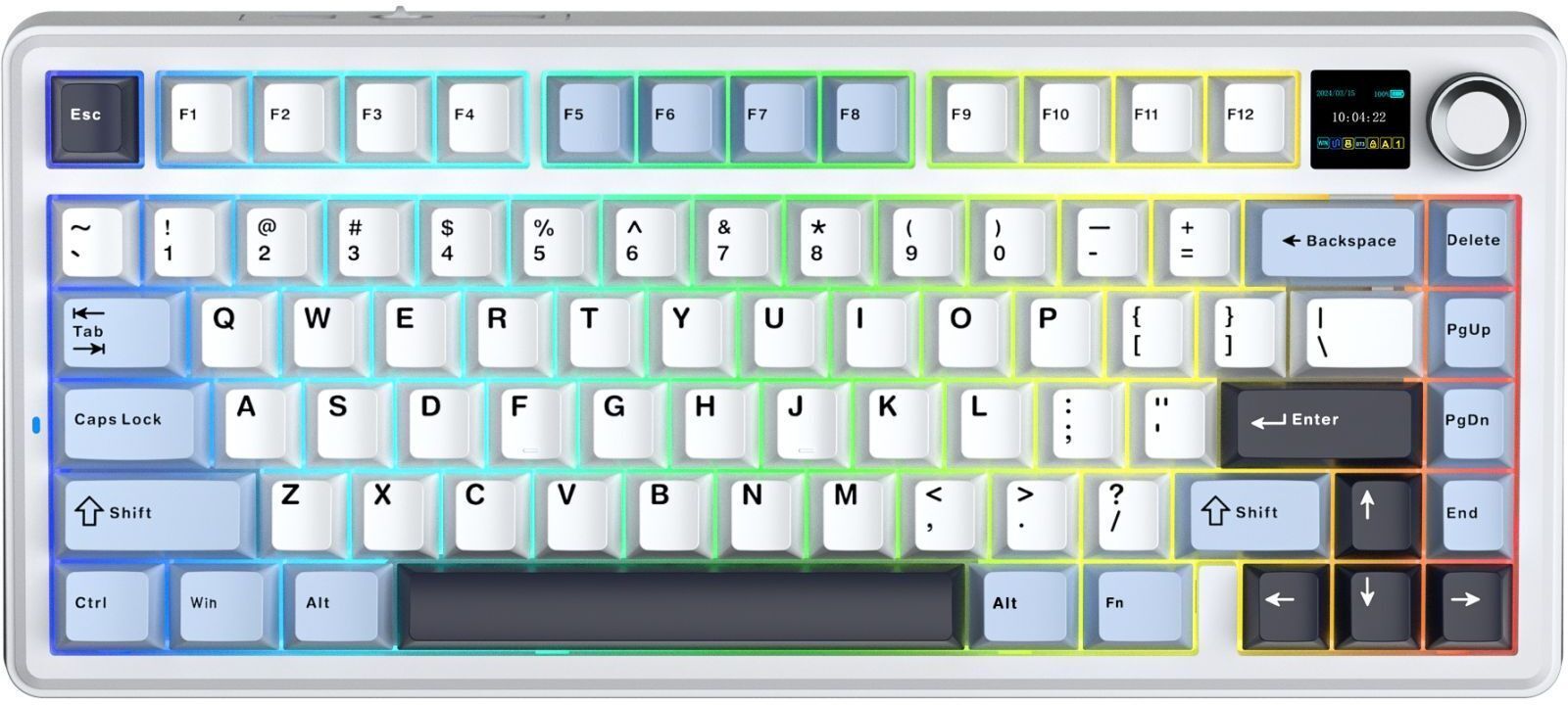 Ігрова клавіатура Aula F75 MAX Wireless/Bluetooth UA White/Blue (6978080501158) фото1