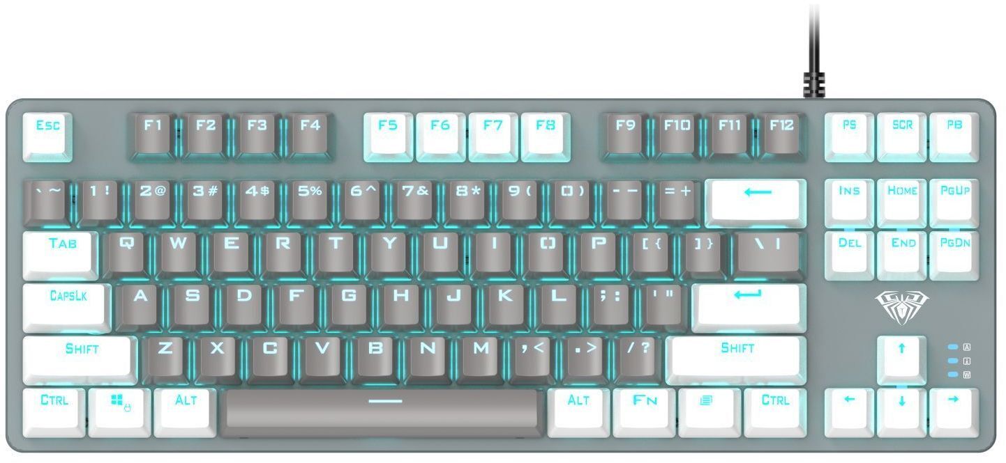 Игровая клавиатура Aula F3287 Keycap KRGD Blue USB UA White/Grey (6948391240688)