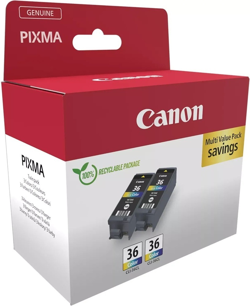 Картридж струйный Canon CLI-36 color TWIN-pack (1511B025)