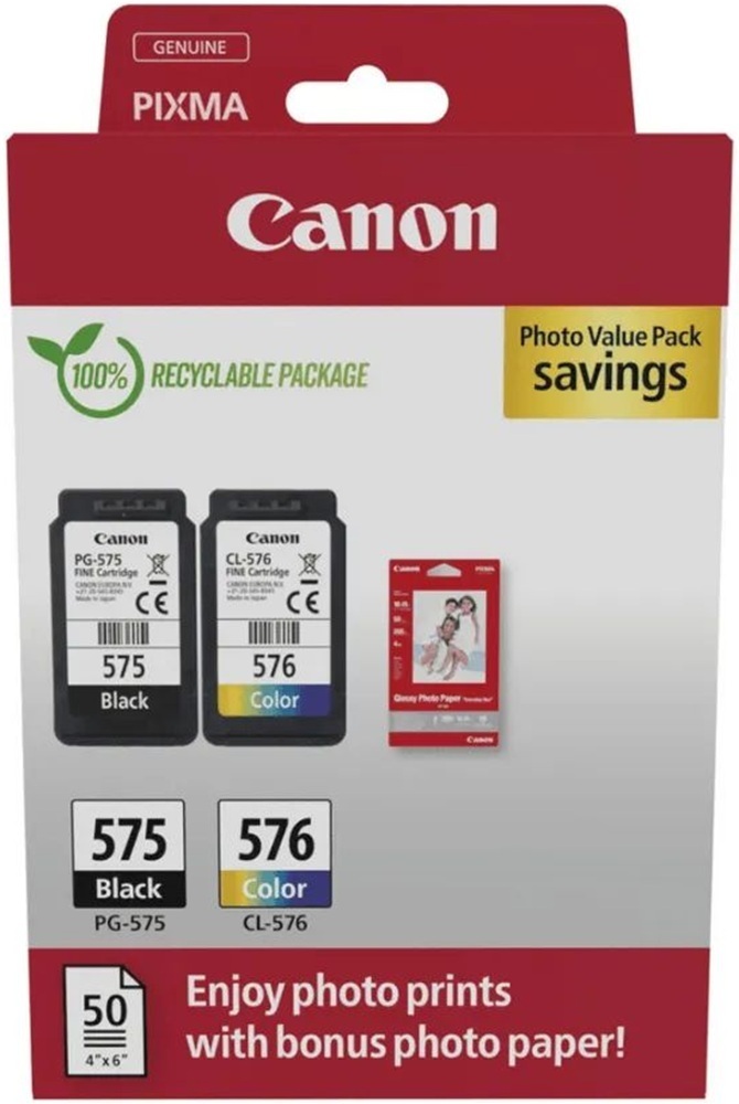 Картридж струйный Canon PG-575/CL-576 Multipack BK,Color 100с (5438C004)