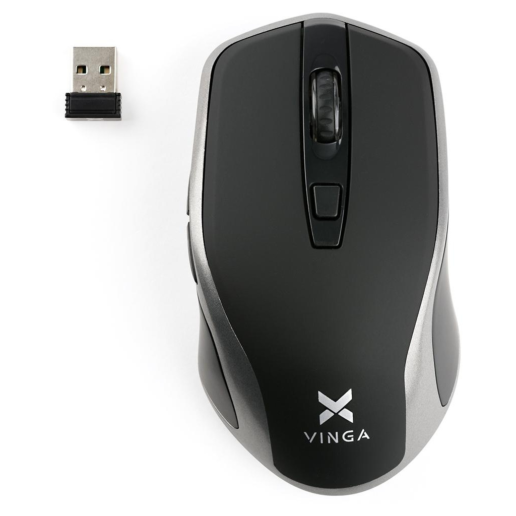 Мишка Vinga MSW-909 Silent black-grey фото1