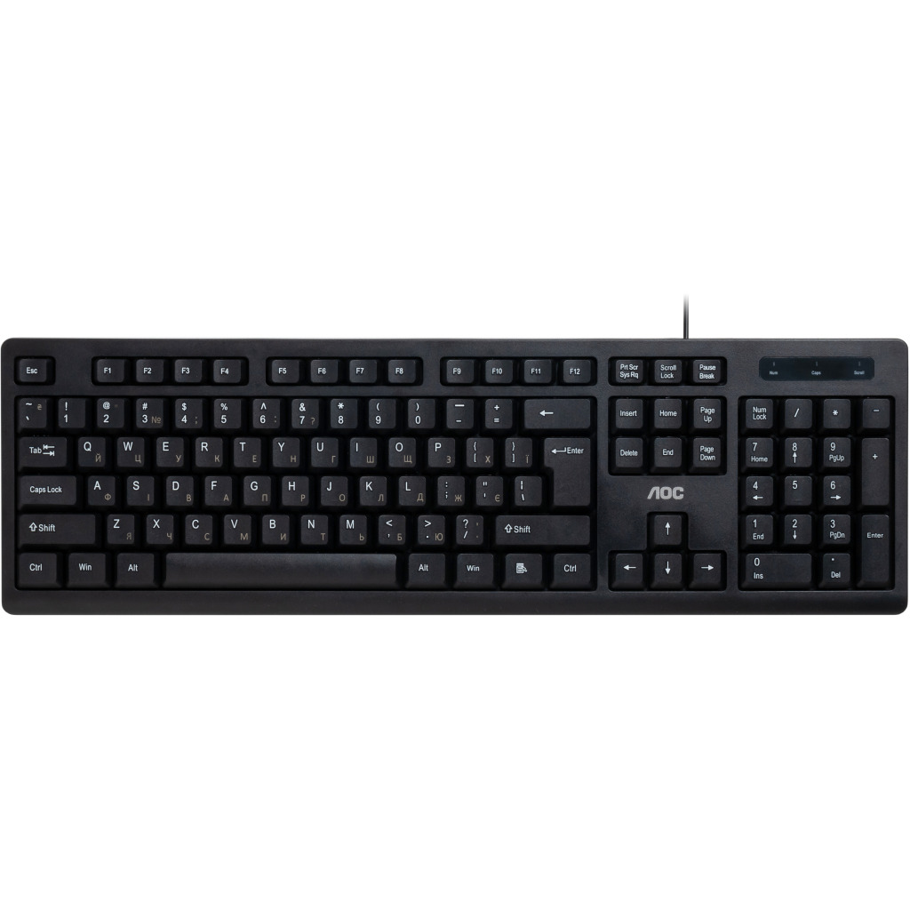 Клавіатура AOC KB100B USB UA Black (KB100B/97) фото1