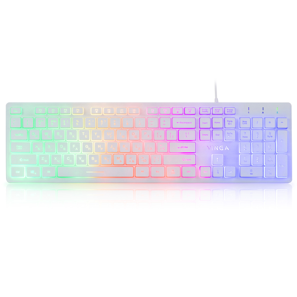 Клавиатура Vinga KB410 White фото1