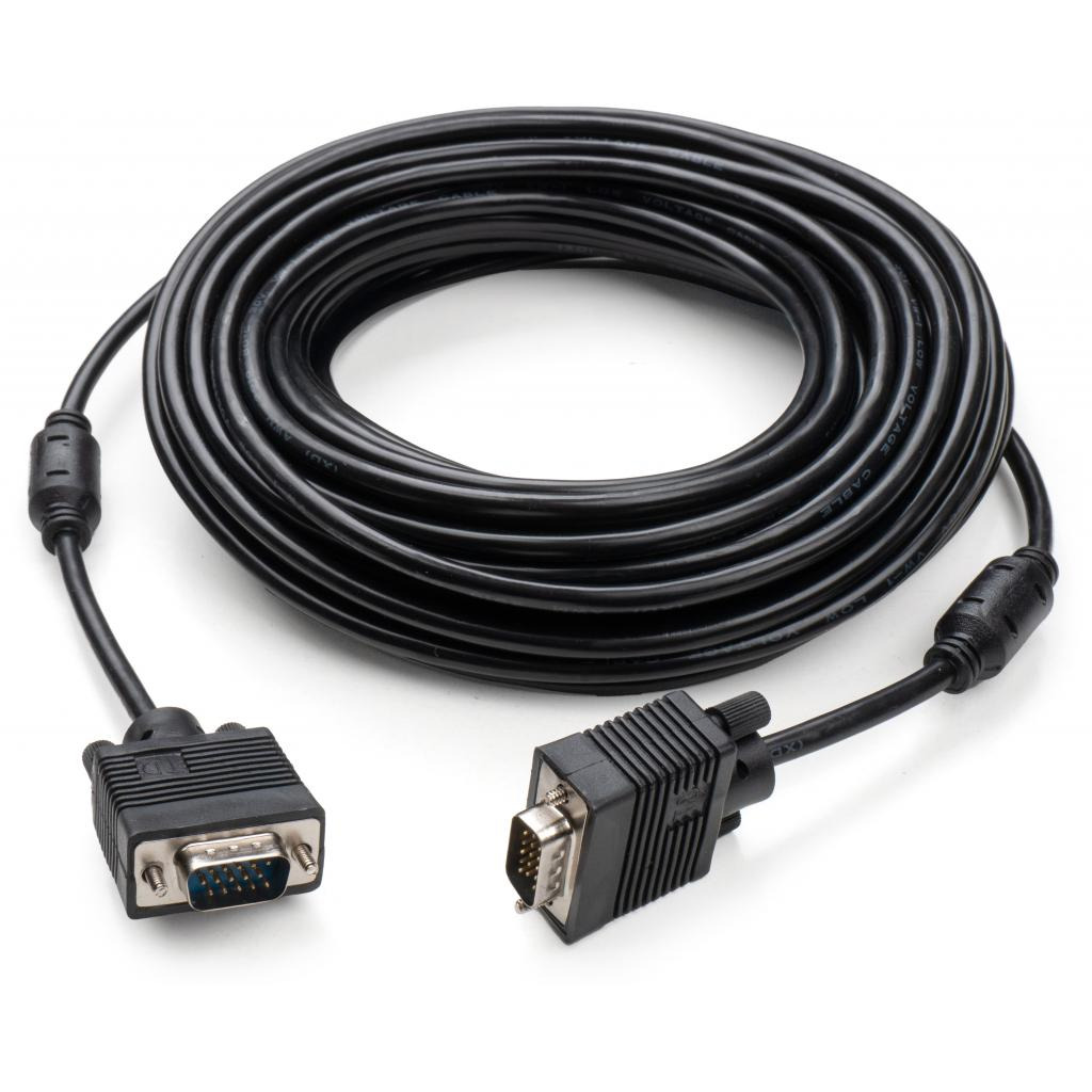 Кабель мультимедійний VGA M to VGA M 15.0m Vinga (VCPVGAF15BK) фото1