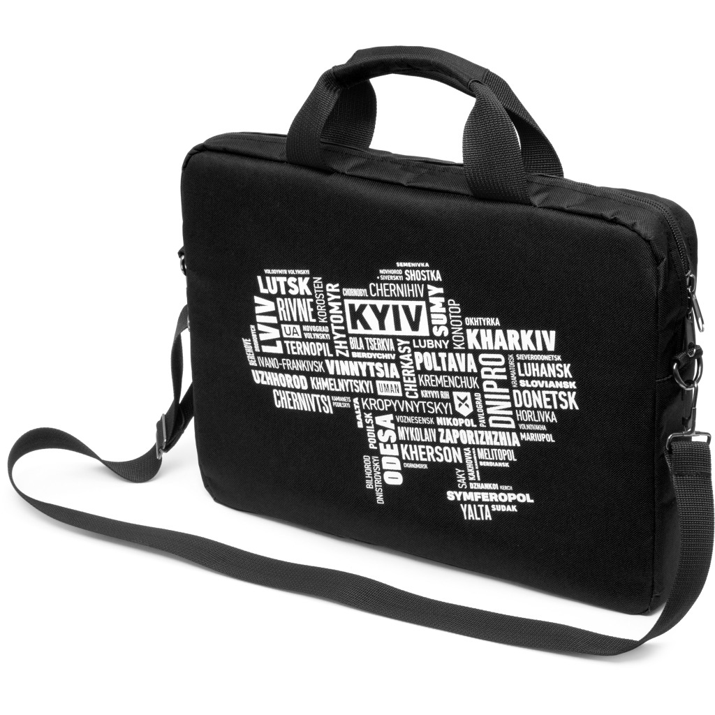 Сумка для ноутбука Vinga 14" NB1402 Black, white print (NB1402UWBK) фото1