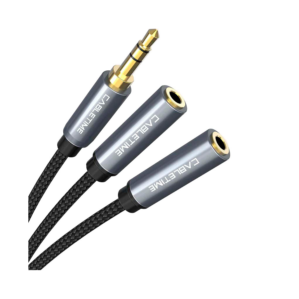 Кабель 3.5mm M to 2x3.5mm F 0.2m Cabletime (CA915248) фото1
