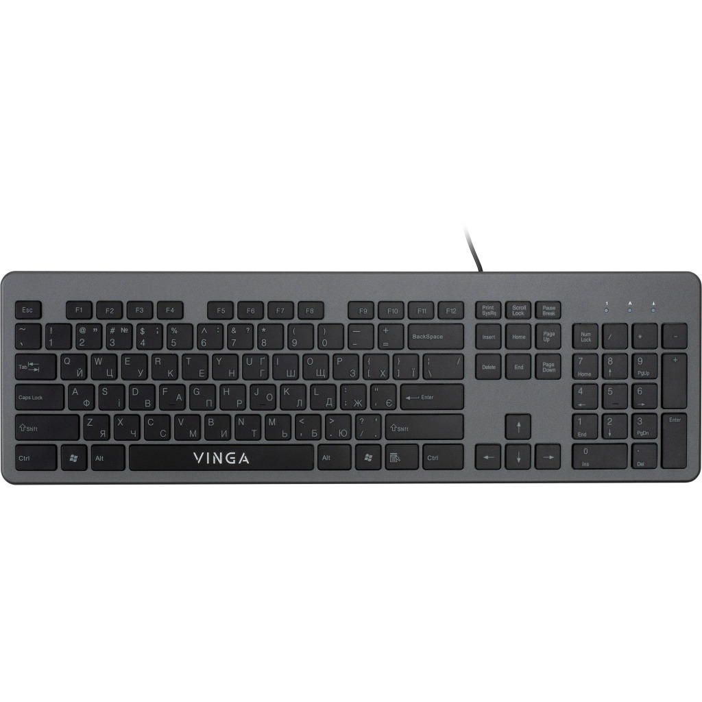 Клавиатура Vinga KB735 black-grey фото1