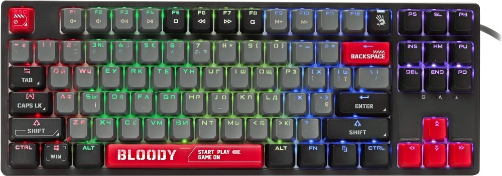 Игровая клавиатура A4Tech Bloody S87 RGB BLMS TKL USB Energy Red (4711421993845) фото1