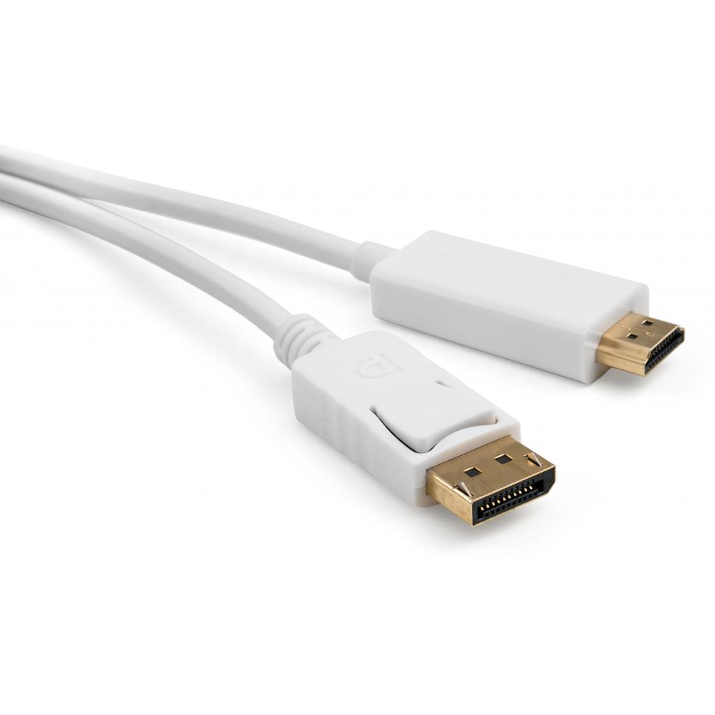 Кабель DisplayPort M to HDMI M 1.8m Vinga (VCPDPHDMI1.8WH) фото1