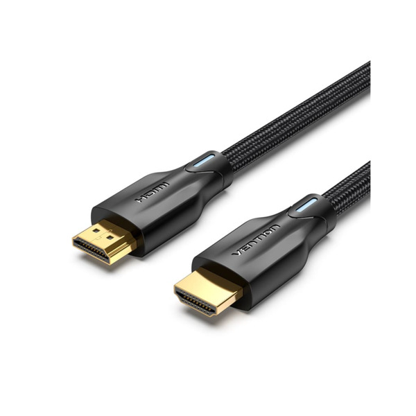 Кабель HDMI M to HDMI M 2.0m 8K60Hz cotton braided black Vention (AAUBH)