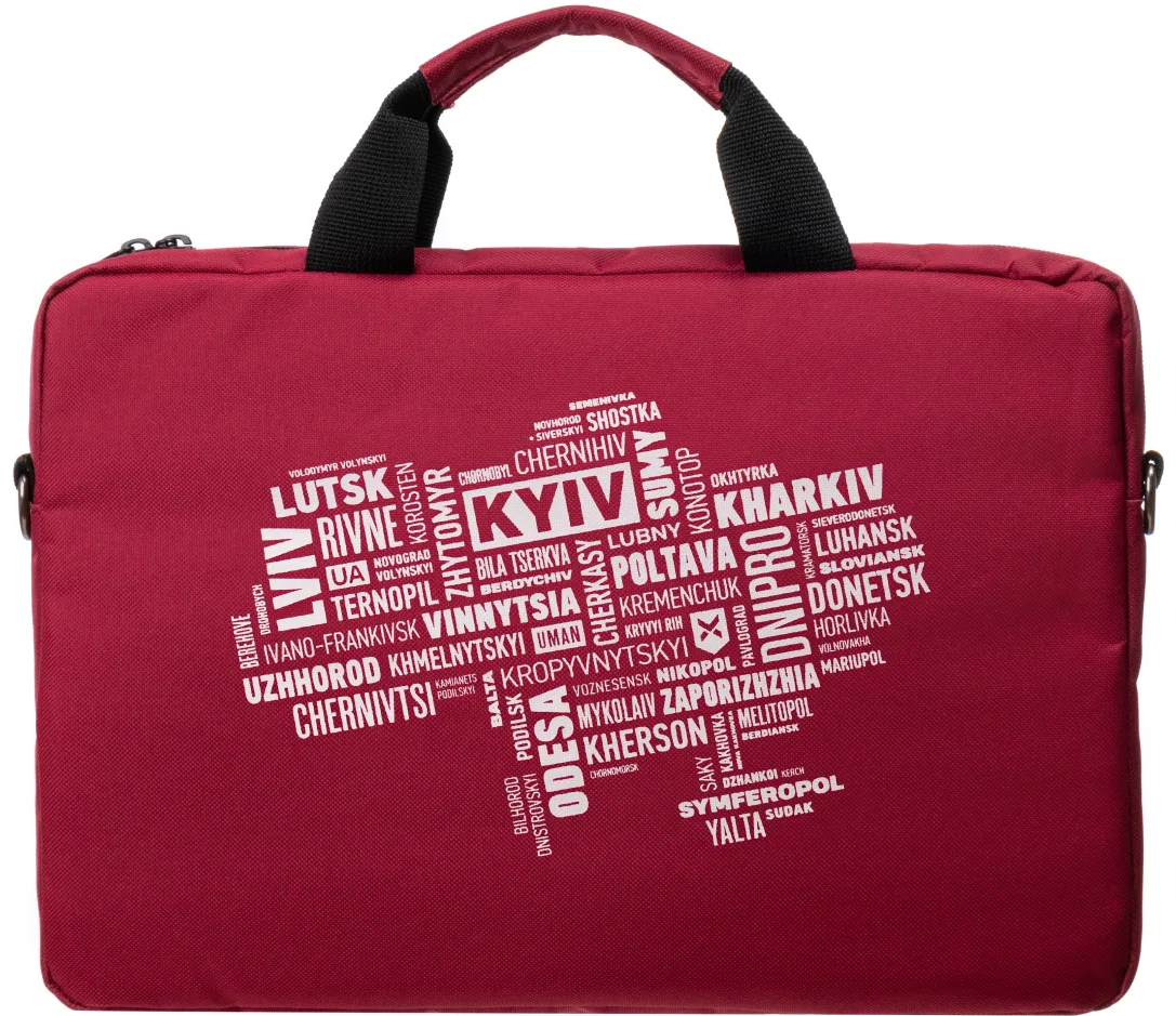 Сумка для ноутбука Vinga 15.6" NB1502 Burgundy, white print (NB1502UWBY) фото1