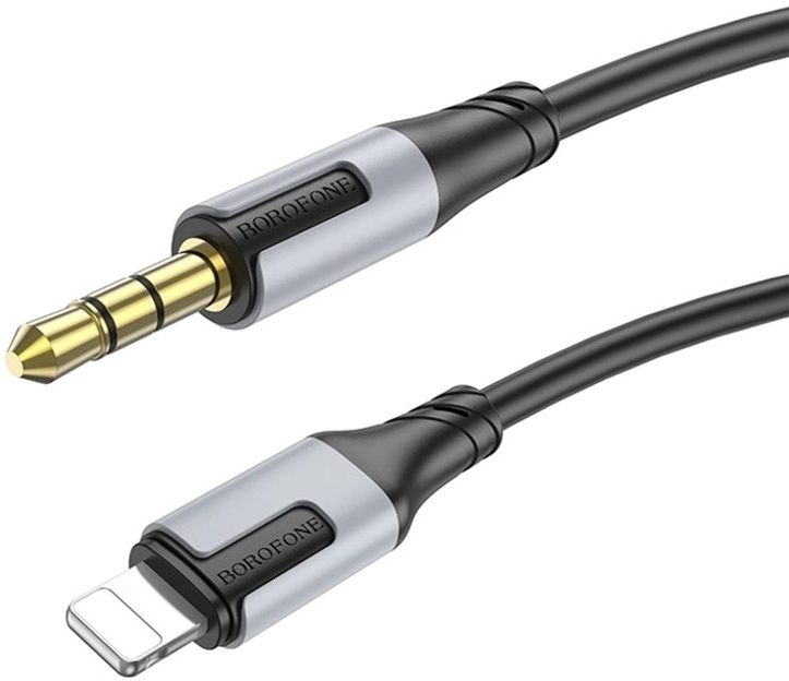 Кабель Lightning to 3.5mm M 1.0m black BOROFONE (6941991108327) фото1