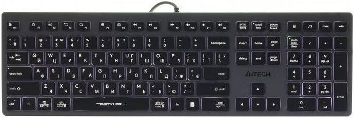 Клавіатура A4Tech FX60 USB Grey White backlit фото1