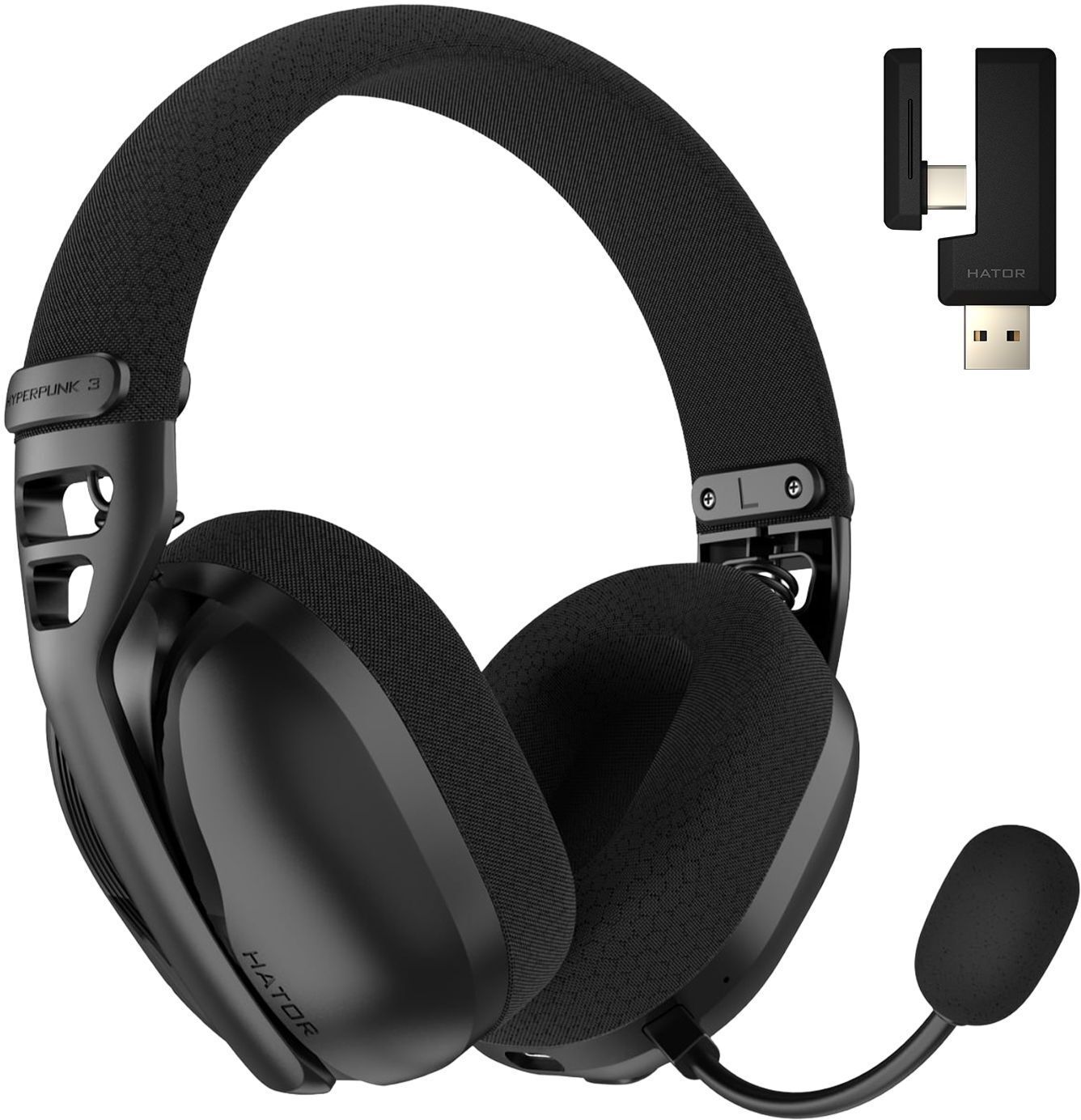 Ігрова гарнітура Hator Hyperpunk 3X Hi-Res Wireless Black (ESH14) фото1