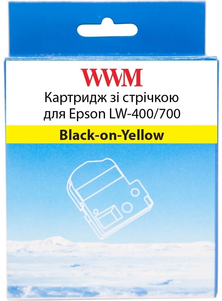 Лента WWM для принтера этикеток для Epson LW-400/700 6mm х 8m Black-on-Yellow (WWM-SC6Y)