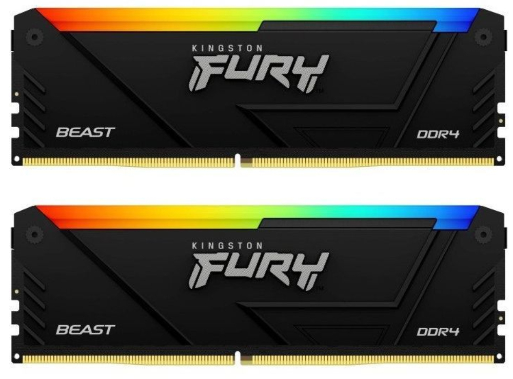 Память для ПК Kingston Fury Beast RGB DDR4 3600 64GB (2x32GB) (KF436C18BB2AK2/64) фото1