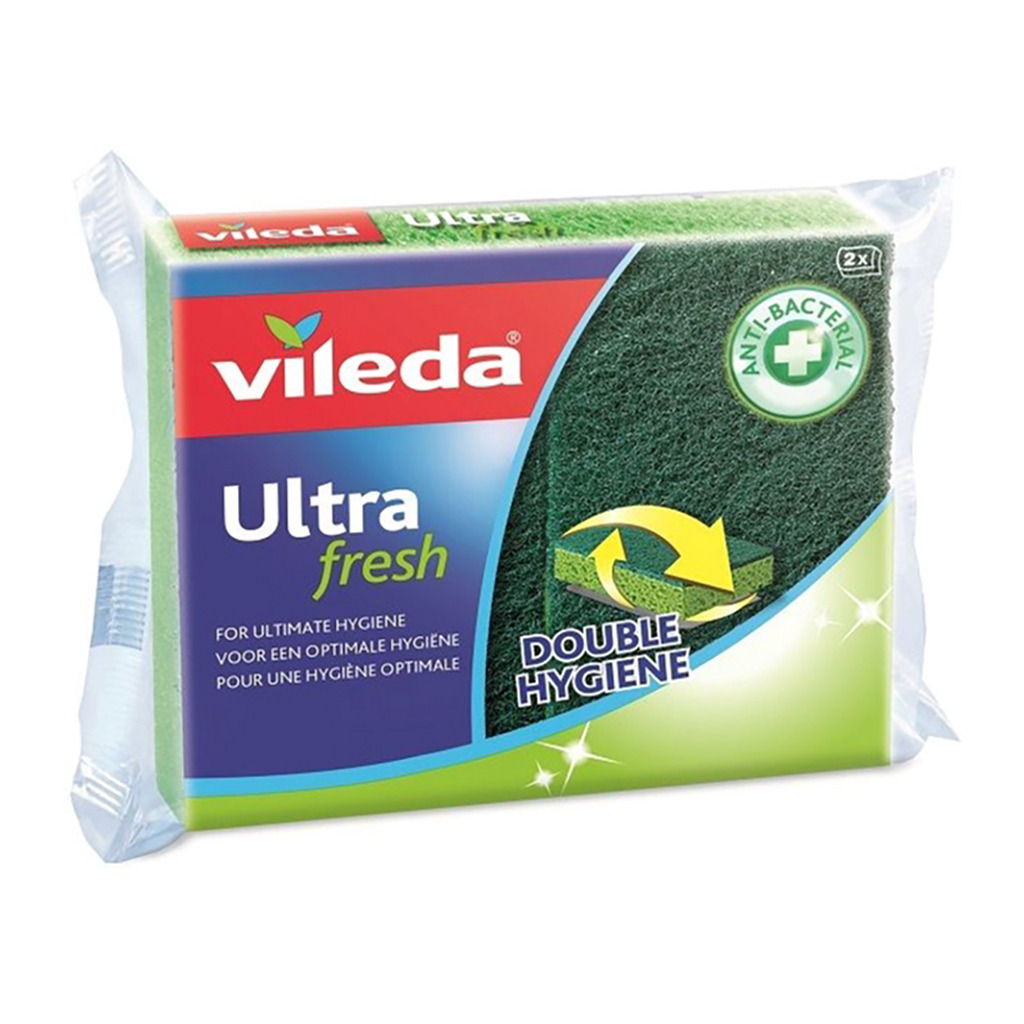 Губки кухонные Vileda Ultra Fresh антибактериальные 2 шт. (4023103200982) фото1