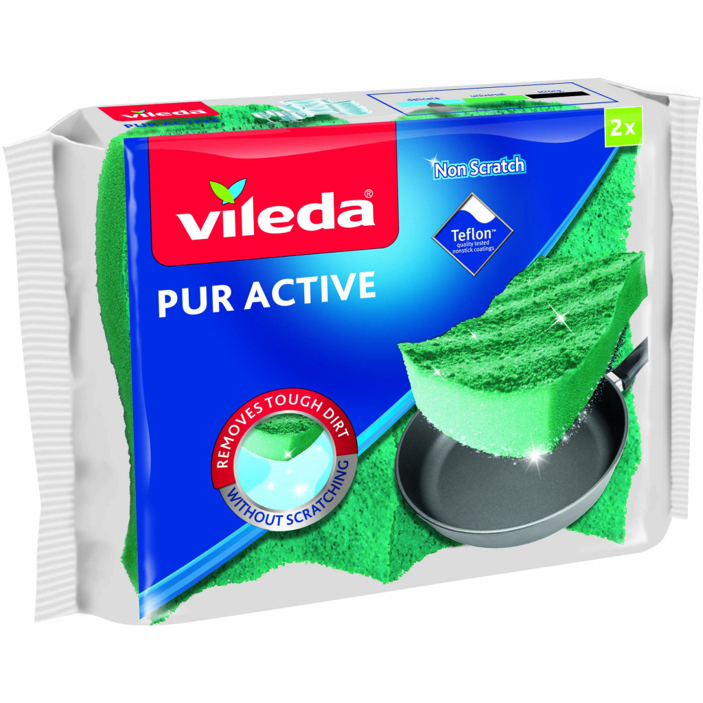 Губки кухонные Vileda Pur Active 2 шт. (4023103083943) фото1