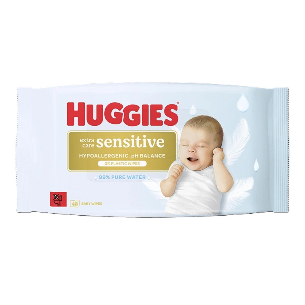 Дитячі вологі серветки Huggies Pure ExSens 48 шт (5029053585543) фото1
