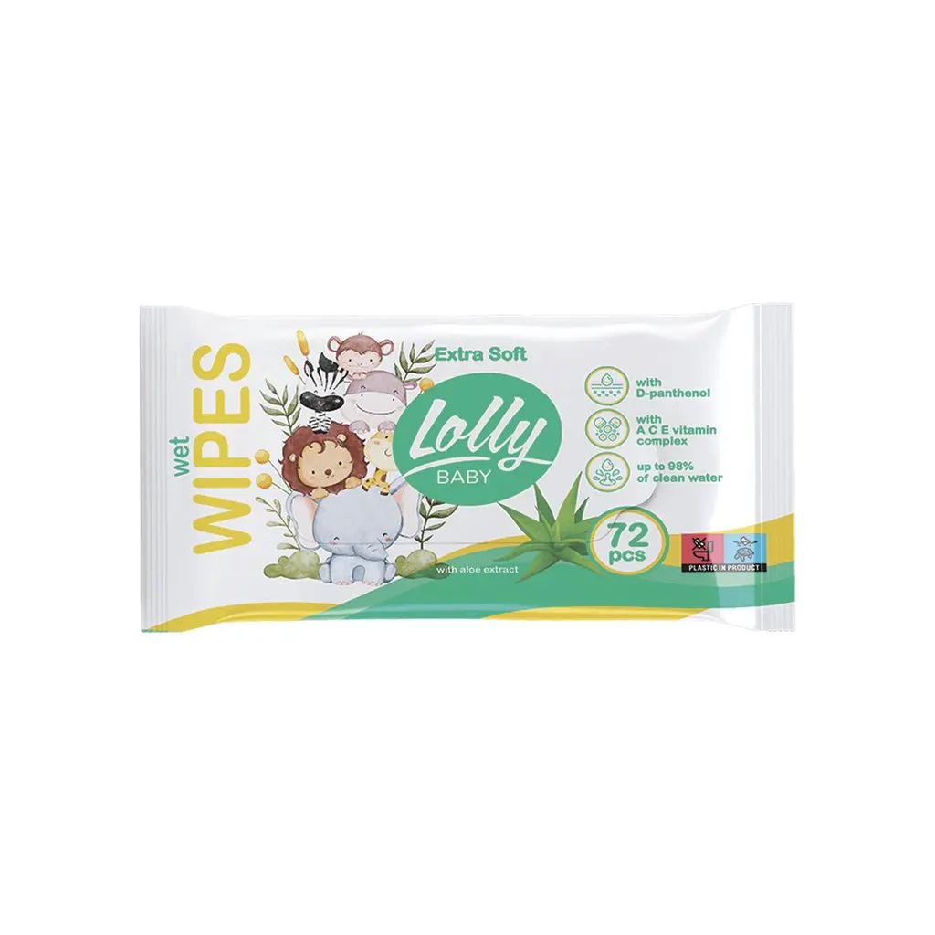 Детские влажные салфетки Lolly Extra Soft 72 шт. (4820174981211) фото1