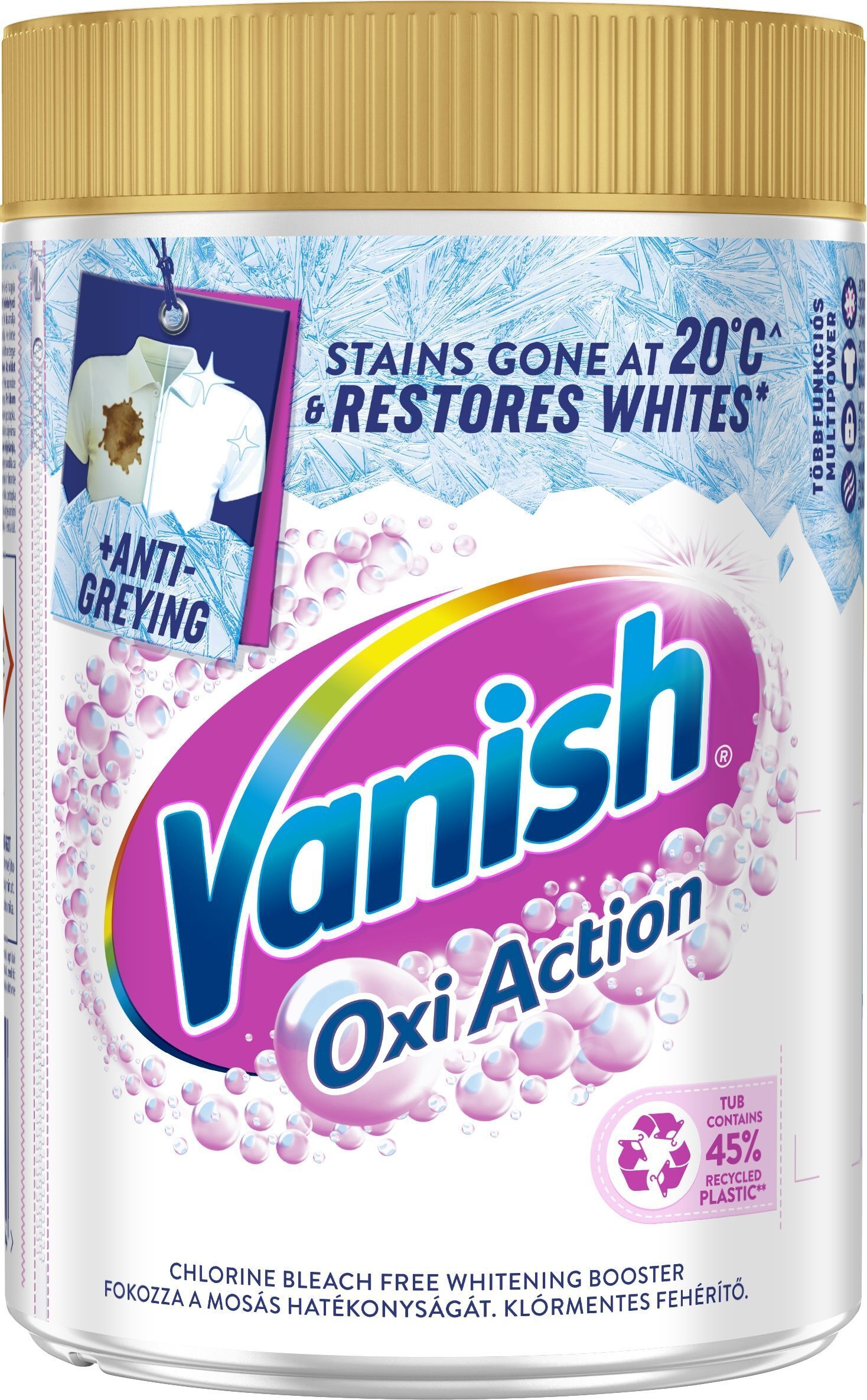 Пятновыводитель Vanish Oxi Action Хрустальное белье 625 г (5900627081756/5997321747804) фото1