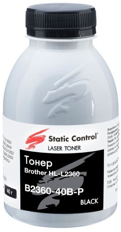 Тонер Static Control Brother HL-L2360 40г (1.2k) (B2360-40B-P) фото1