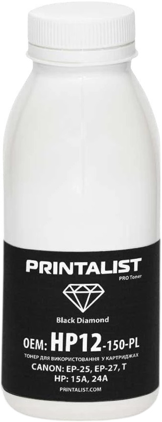 Тонер Printalist HP LJ 1200/1220 , 150г Black (HP12-150-PL) фото1