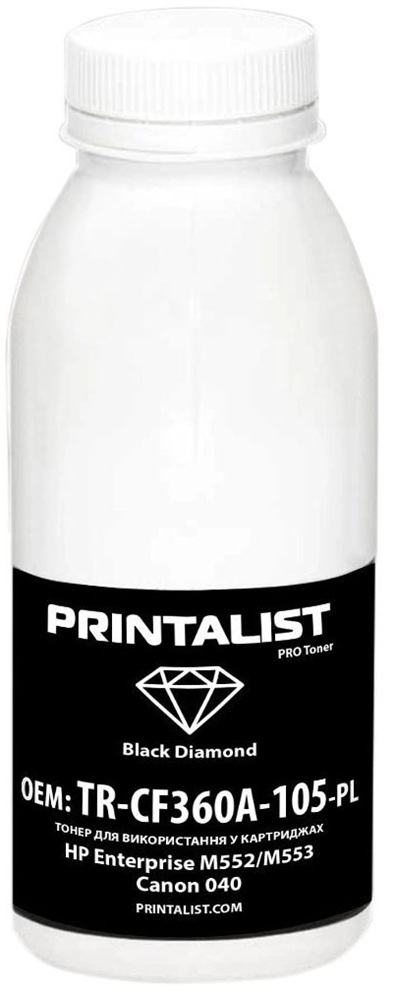 Тонер Printalist HP Enterprise M552/M553, Canon 040, 120г Black (TR-CF360A-105-PL) фото1
