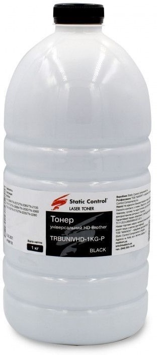 Тонер Static Control Brother HD 1кг (TRBUNIVHD-1KG-P) фото1
