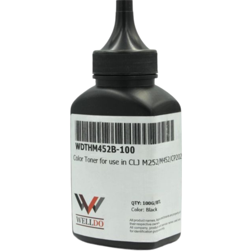 Тонер Welldo HP CLJ M252/277/452/477, Canon 045/046, 100г Black (WDTHM452B-100/WDTH452B-100)
