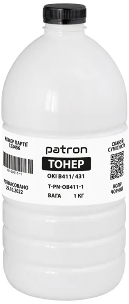 Тонер Patron OKI B411/B431/B412/MB472, 1кг (PN-OB411-1) фото1