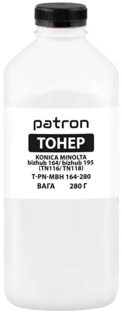 Тонер Patron Konica Minolta bizhub 164/195/184/215, TN-116/TN118, 280г (PN-MBH164-280) фото1
