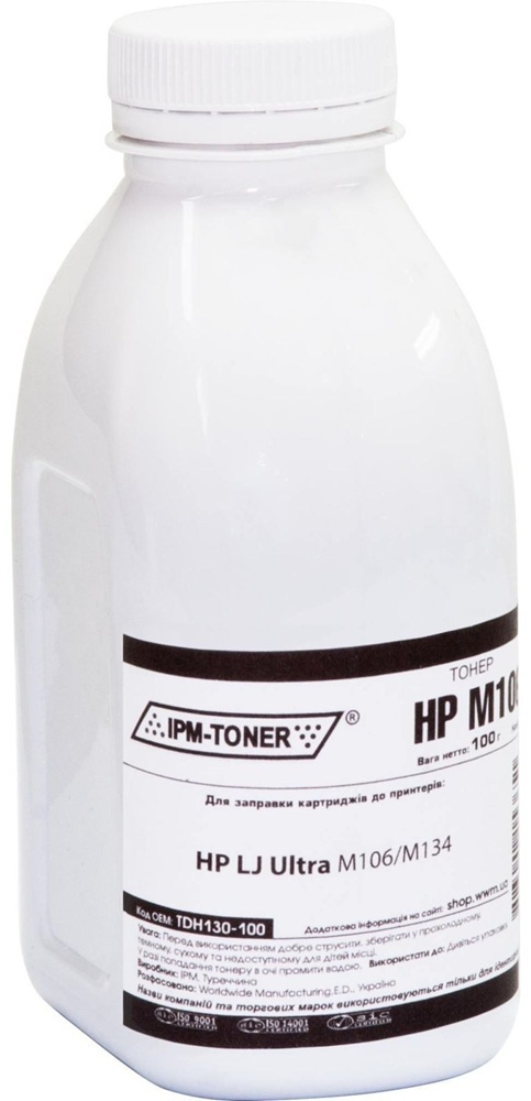 Тонер IPM HP LJ Ultra M106/M134, 100г Black (TDH130-100) фото1